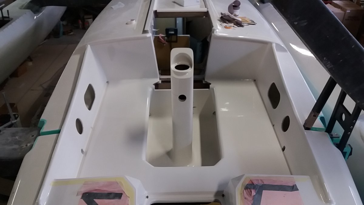 Composite steering pedestal with integrated compass housing